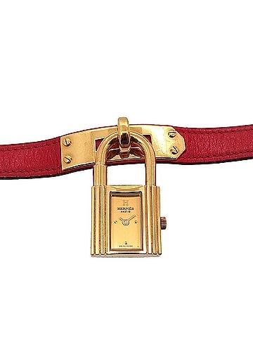 Hermès Hermes Kelly Watch, Ladies' Gold and Red Quartz Watch with Padlock (view 1)