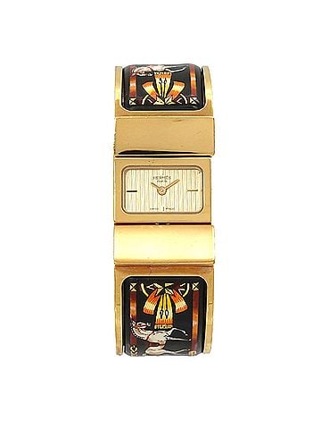 Hermès Hermes HERMES Loquet LO1 201 Bangle Watch Women's Wristwatch Cloisonné Gold Quartz (view 1)