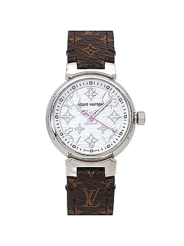 Louis Vuitton Louis Vuitton Tambour PM Monogram QA115 Women's Watch White Quartz (view 1)