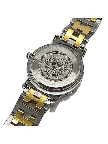 Hermès HERMES SS GP Clipper Quartz Ivory Dial CL3.240 Watch Silver Gold Women's (view 2)