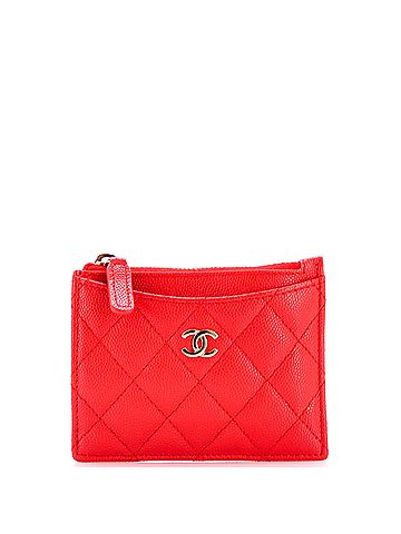 Chanel CC Zip Card Holder Quilted Caviar (view 1)