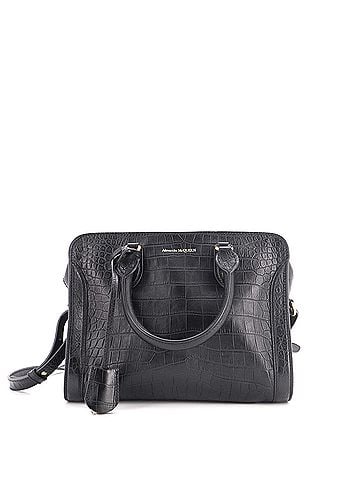 Alexander McQueen Padlock Zip Around Tote Crocodile Embossed Leather Small (view 1)