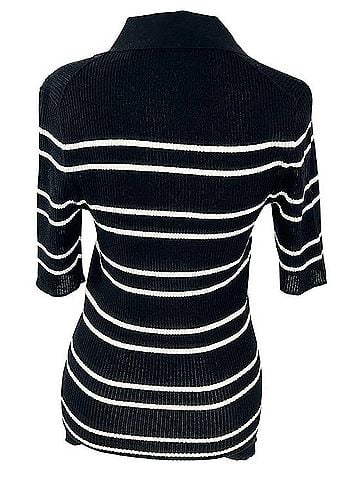 A.L.C. Cooper Stripe Knit Polo Short Sleeve Blouse (view 2)