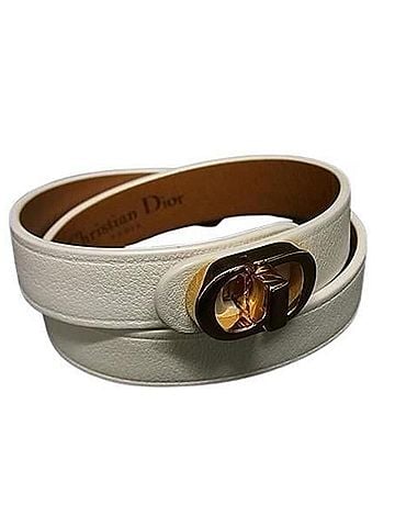 Christian Dior Christian Dior Bracelet 30 Montaigne Double Ivory Leather Women's (view 1)