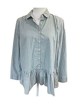 The Great. Button Down Cotton Striped Blouse T-Shirt (view 1)