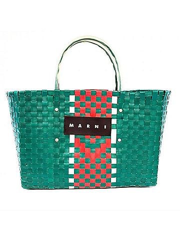 MARNI MARNI Flower Cafe Picnic Bag Basket Handbag Green Red (view 1)