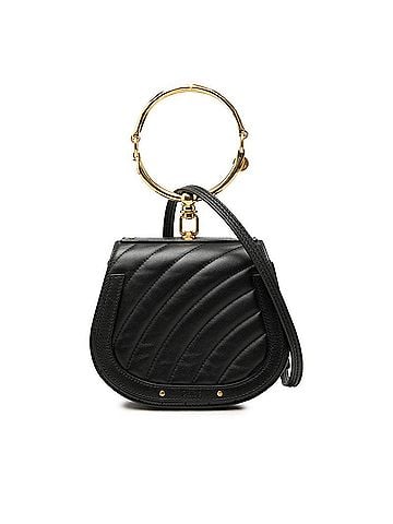 Chloé Chloé Chloe Nile Bracelet Bag, Handbag, Shoulder 2-Way, Black Gold Leather Plated, Women's. (view 1)