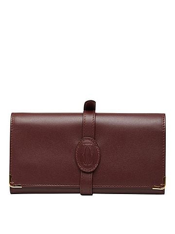 Cartier Cartier Must Line Accessory Case, Multi-Purse, Handbag, Pouch, Wine Red Leather, Women's, CARTIER (view 1)