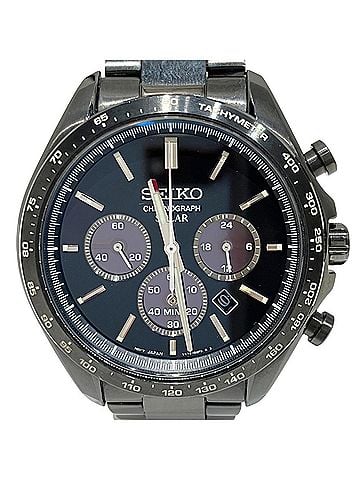 Seiko Seiko SEIKO Selection wristwatch, total weight 127.8g, stainless steel, radio-controlled solar power, black dial, SBPY169 V175-0FA0 (view 1)