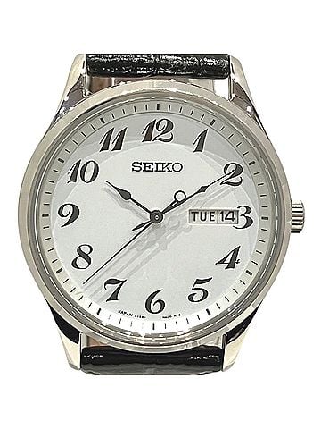 Seiko Seiko SEIKO Railway Watch Wristwatch, Total Weight 57.8g, Stainless Steel, Genuine Leather Strap, Solar Powered, White Dial, V158-HAC0 (view 1)