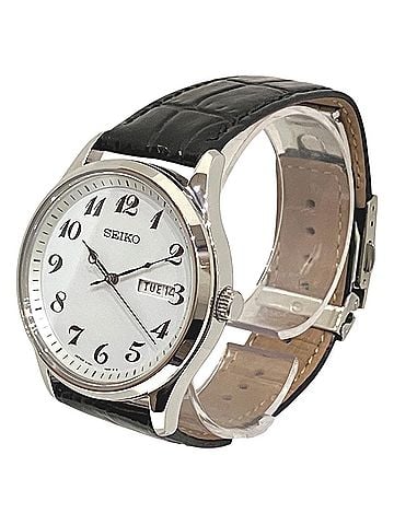 Seiko Seiko SEIKO Railway Watch Wristwatch, Total Weight 57.8g, Stainless Steel, Genuine Leather Strap, Solar Powered, White Dial, V158-HAC0 (view 2)