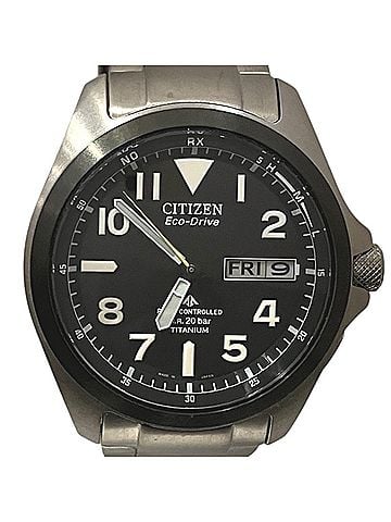 Citizen Citizen Promaster Land Eco-Drive Watch, Total Weight 94.6g, Titanium, Radio-Controlled Solar, Black Dial, PMD56-2952 H100-S074304 (view 1)