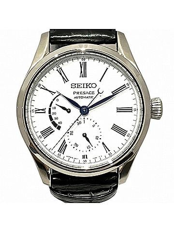 Seiko Seiko Presage Prestige Line wristwatch, total weight 94.8g, stainless steel, genuine leather strap, automatic movement, white dial, SARW035 6R27-00L0 (view 1)