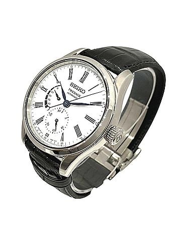 Seiko Seiko Presage Prestige Line wristwatch, total weight 94.8g, stainless steel, genuine leather strap, automatic movement, white dial, SARW035 6R27-00L0 (view 2)