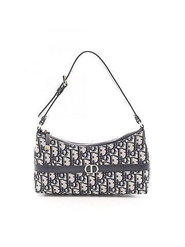 Christian Dior Christian Dior Dior 30 Montaigne Cigale Oblique Handbag, Canvas and Leather, Women's, Beige/Navy, S2381UTZQ (view 1)