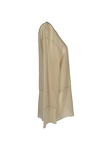 Brunello Cucinelli Brunello Cucinelli Long Sleeve Blouse in Cream Silk (view 2)