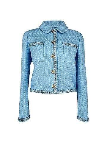 Chanel Chanel Tweed Jacket in Light Blue Wool (view 1)