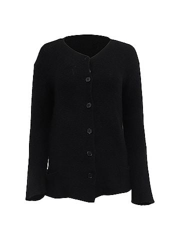 Giorgio Armani Armani Knit Cardigan in Black Wool (view 1)