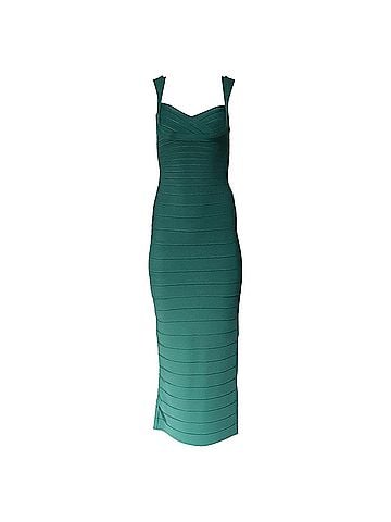 Herve Leger Herve Leger Bandage Maxi Dress in Green Rayon (view 1)