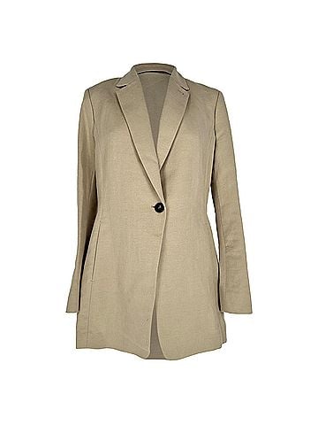 Brunello Cucinelli Brunello Cucinelli Single-Breasted Blazer in Beige Wool (view 1)