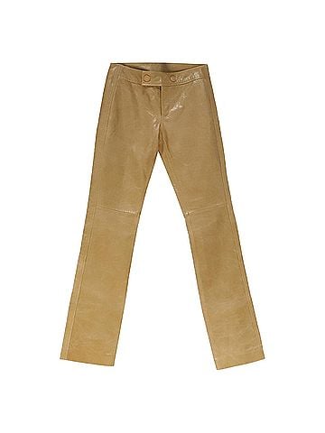 Marc Jacobs Marc Jacobs Vintage Straight Leg Pants in Yellow Leather (view 1)
