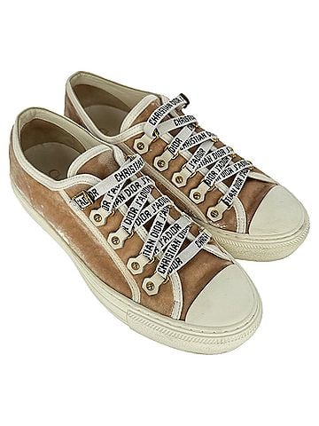 Christian Dior Christian Dior Walk'n'Dior Low-Top Sneakers in Brown Velvet (view 1)