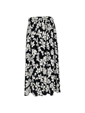 Carolina Herrera Carolina Herrera Floral-Print Mid Skirt in Black Viscose (view 1)