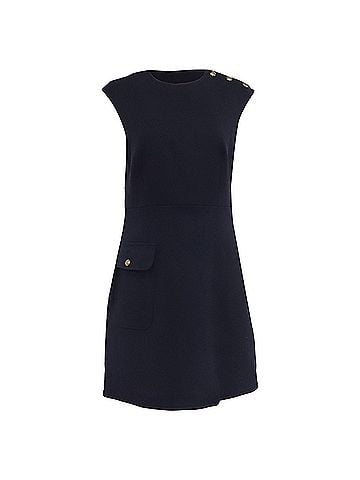 Sandro Sandro Nicole Mini Dress in Navy Blue Polyester (view 1)