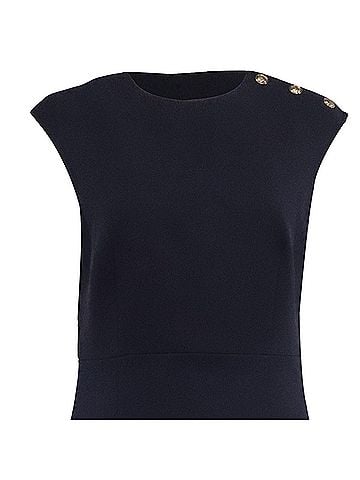 Sandro Sandro Nicole Mini Dress in Navy Blue Polyester (view 2)