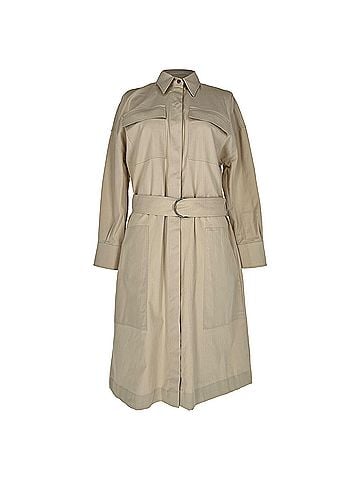 Brunello Cucinelli Brunello Cucinelli Belted Trench Coat with Pockets in Beige Cotton (view 1)