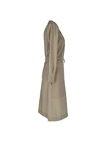 Brunello Cucinelli Brunello Cucinelli Belted Trench Coat with Pockets in Beige Cotton (view 2)