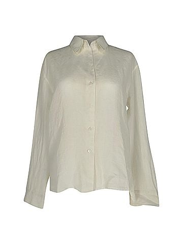 Jil Sander Jil Sander Button-Down Shirt in White Linen (view 1)
