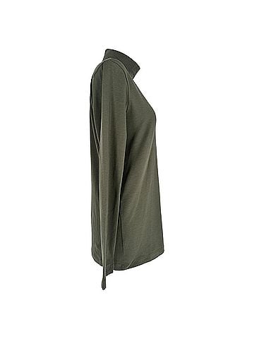 Brunello Cucinelli Brunello Cucinelli Turtleneck Long Sleeve Top in Olive Cotton (view 2)