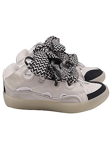 Lanvin Lanvin Curb Sneakers in White Leather (view 1)