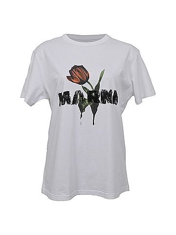 MARNI Marni Flora Graphic T-shirt in White Cotton (view 1)