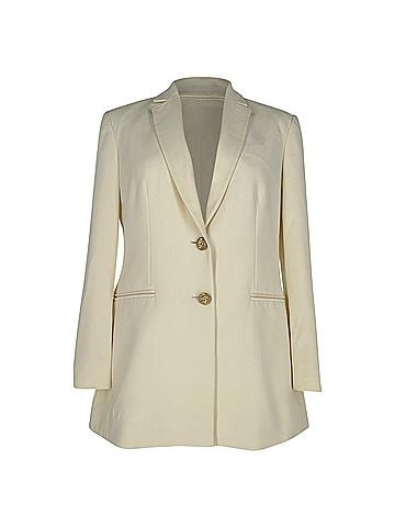 Versace Versace Single-Breasted Blazer with Pockets in White Cotton (view 1)