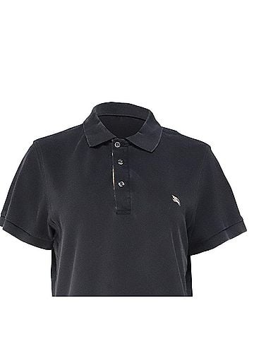 Burberry Burberry House Check Polo Shirt in Black Cotton (view 2)