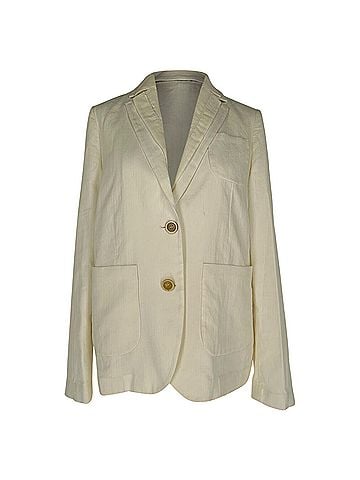 Brunello Cucinelli Brunello Cucinelli Single-Breasted Blazer with Pockets in White Linen (view 1)