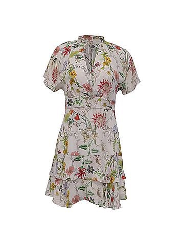 Parker Parker Floral-Print Mini Dress in Multicolor Silk (view 1)