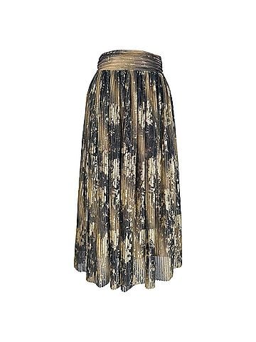 BA&SH Ba&amp;sh Pleated Maxi Skirt in Multicolor Polyester (view 1)