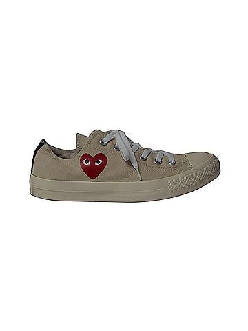 Comme des Garçons Comme Des Garcons Play x Converse Low Top Sneakers in Beige Canvas (view 1)