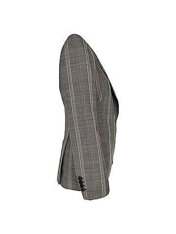 Alexander McQueen Alexander Mcqueen Price of Wales Plaid Blazer in Grey Wool (view 2)