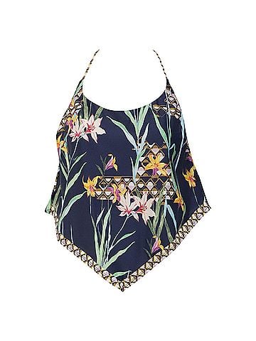 Trina Turk Trina Turk Tropical-Print Cropped Top in Multicolor Polyester (view 1)