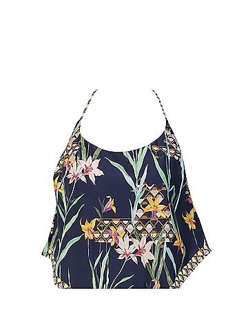 Trina Turk Trina Turk Tropical-Print Cropped Top in Multicolor Polyester (view 2)