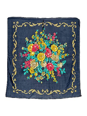 Jil Sander Jil Sander Floral-Print Scarf in Multicolor Silk (view 2)