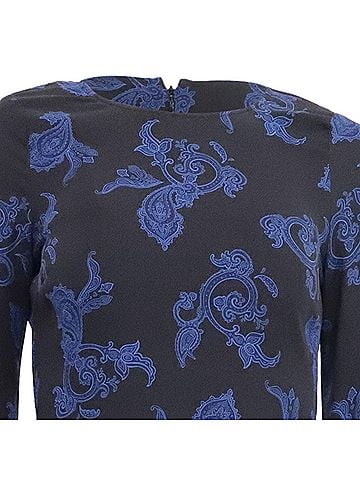 A.L.C. A.L.C Paisley-Print Mini Dress in Black Silk (view 2)