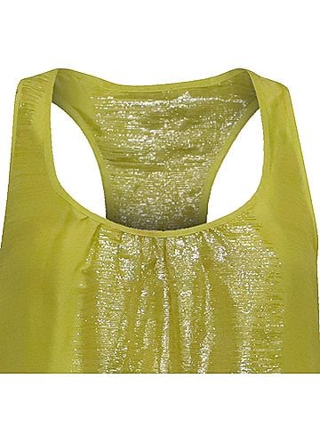 Trina Turk Trina Turk Metallic Tank Top in Lime Green Silk (view 2)