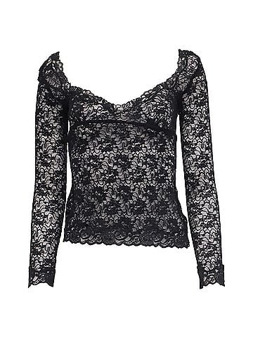 Dolce & Gabbana Dolce &amp; Gabbana Long Sleeve lace Top in Black Polyamide (view 1)