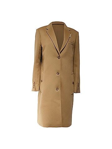 Burberry Burberry Single-Breasted Coat in Brown Wool (view 1)