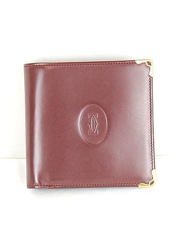 Cartier CARTIER Cartier Bi-fold Wallet Leather Red Women's (view 1)